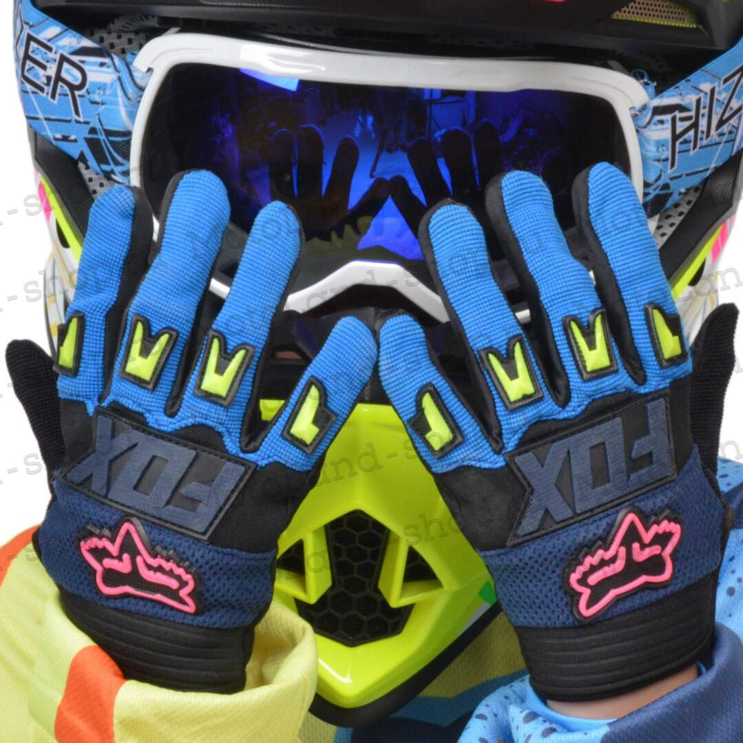 Перчатки мото (детские) FOX №1 Purple/Blue (15 см/6-7 лет) мотокросс