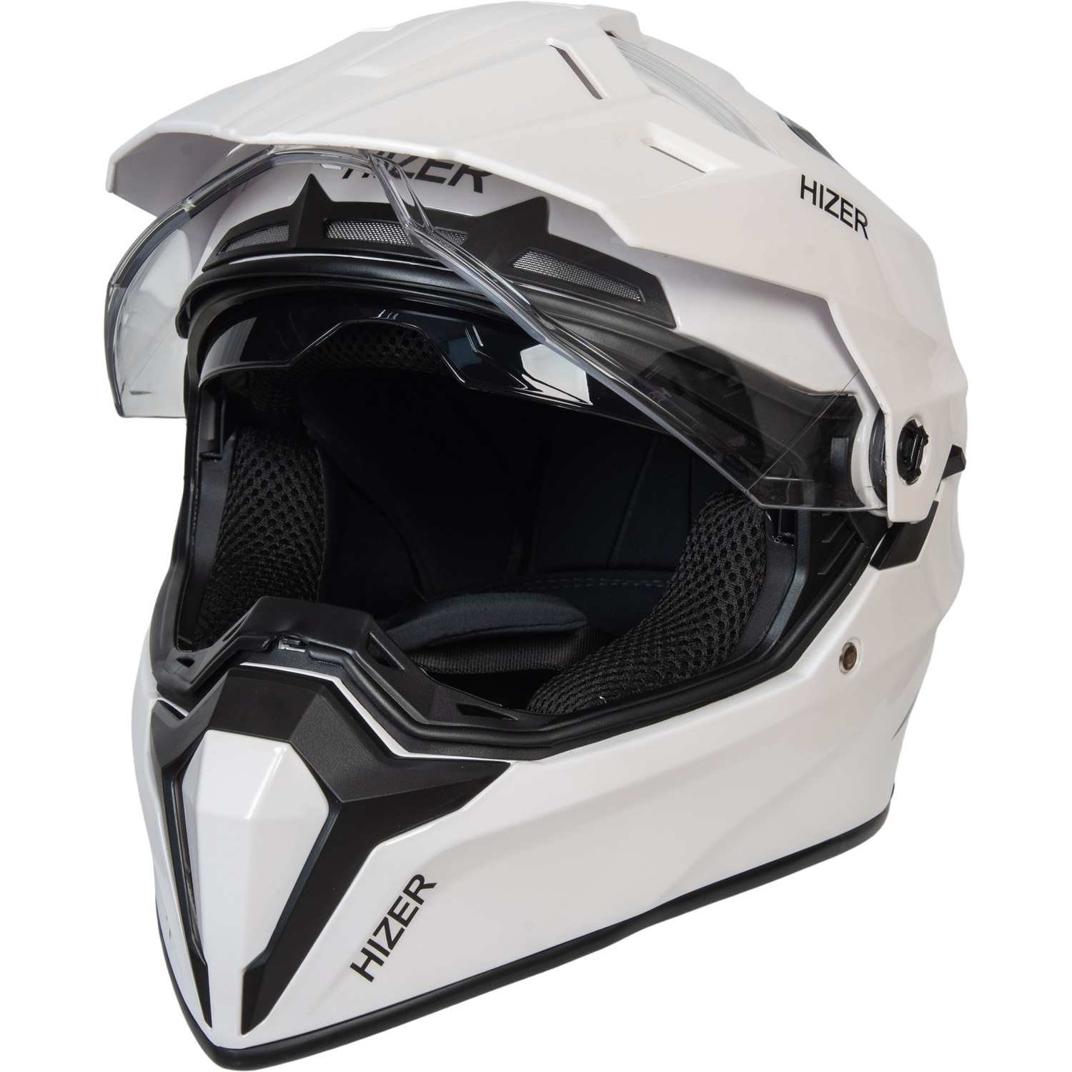 Шлем мото мотард HIZER J6808 №3 (M) white (2 визора)