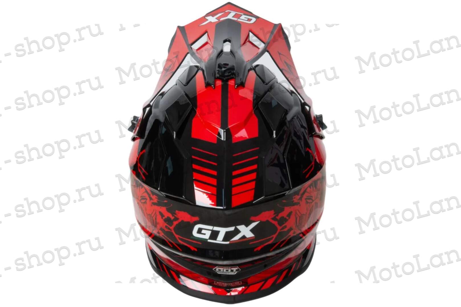 Шлем мото кроссовый GTX 632S №2 (M) BLACK / RED детский (51-52)