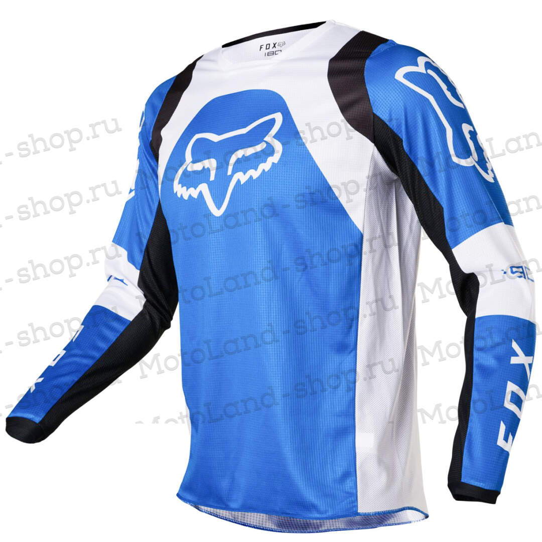 Джерси/футболка для мотокросса (детская) FOX №3 / Blue/White (рост 130-140 см)