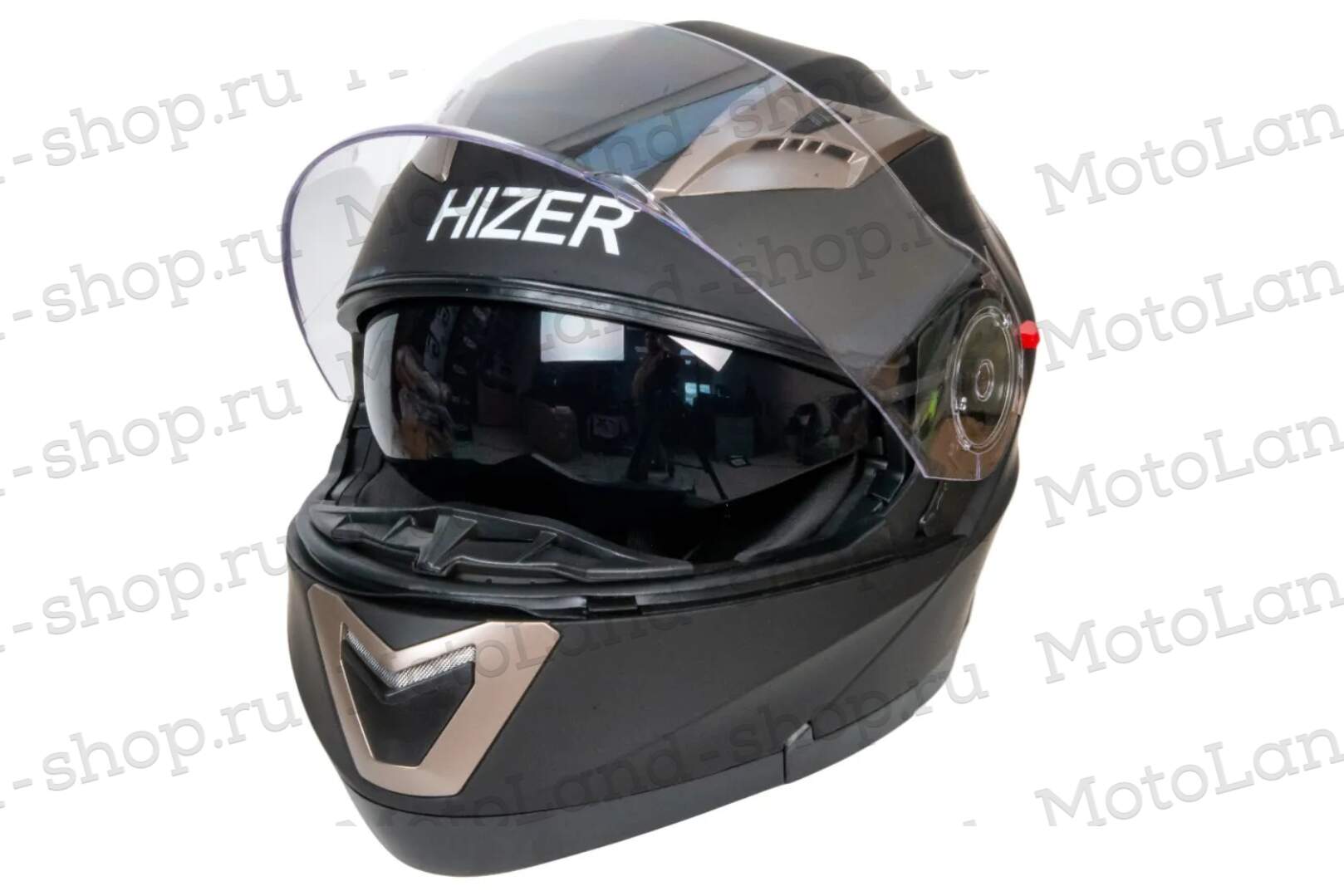 Шлем мото модуляр HIZER 625 №1 (S) matt black (2 визора)