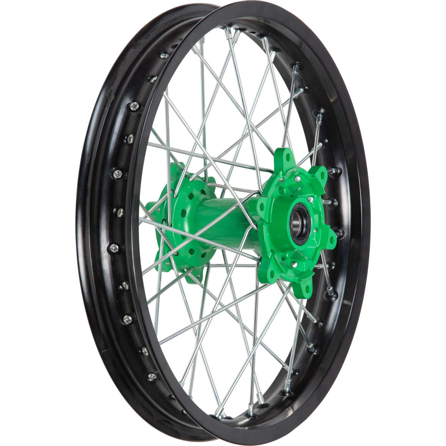 Обод задний 18" FX 250/300/450 алюминий/черный/ступица зеленая 