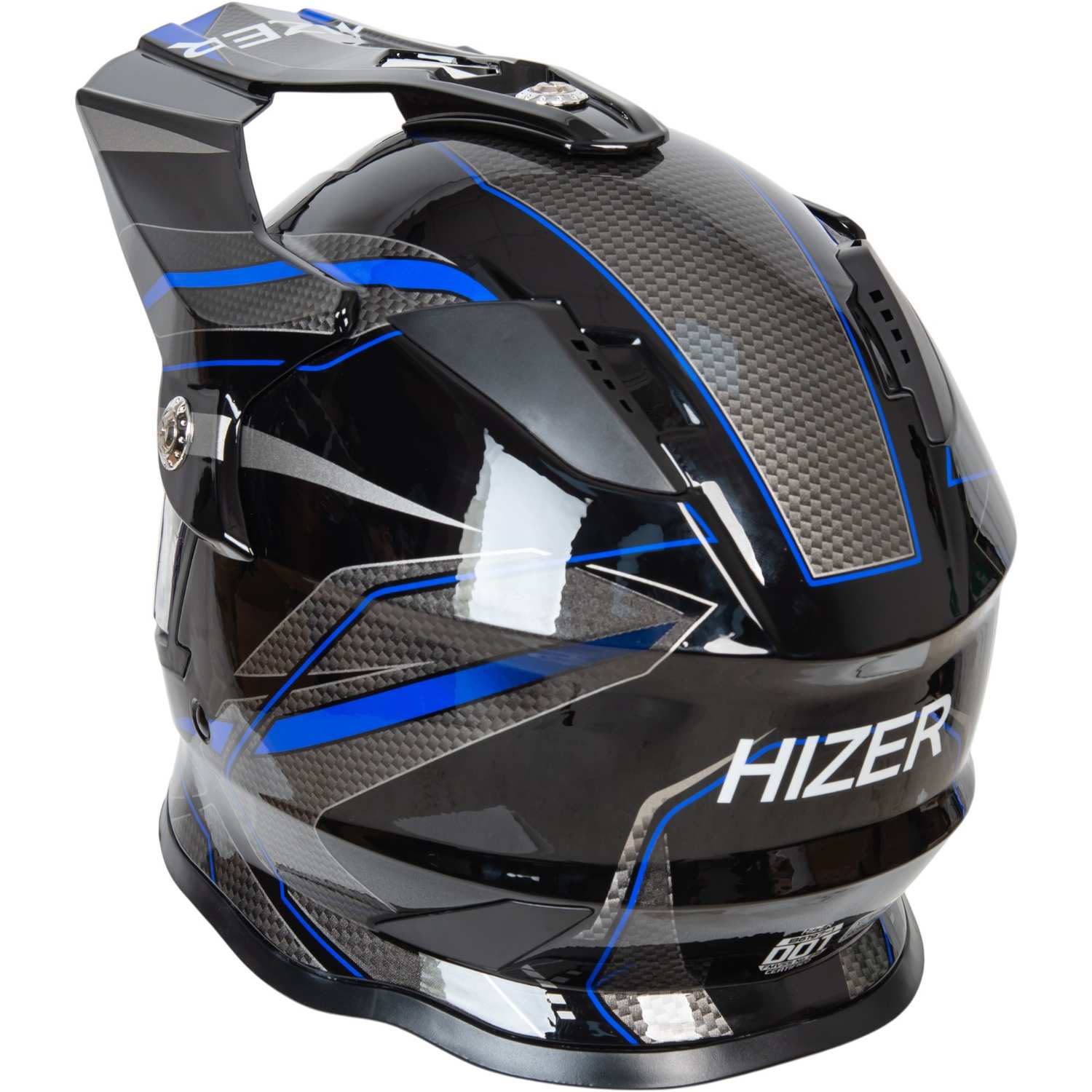 Шлем мото мотард HIZER B6197-1 №6 (S) black/blue