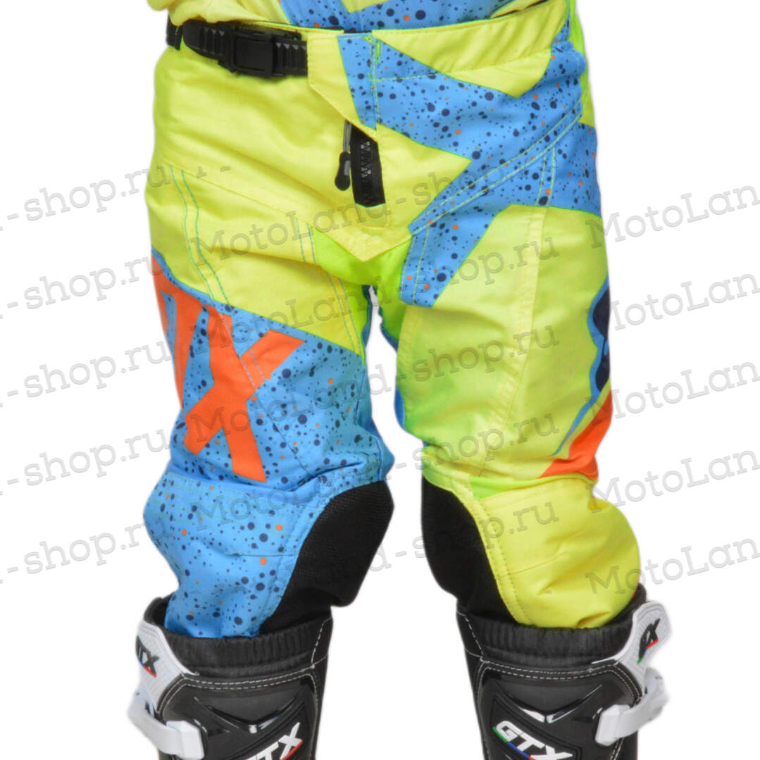 Штаны для мотокросса (детские) FOX №2 / Blue/Neon-Green (рост 145-155 см)