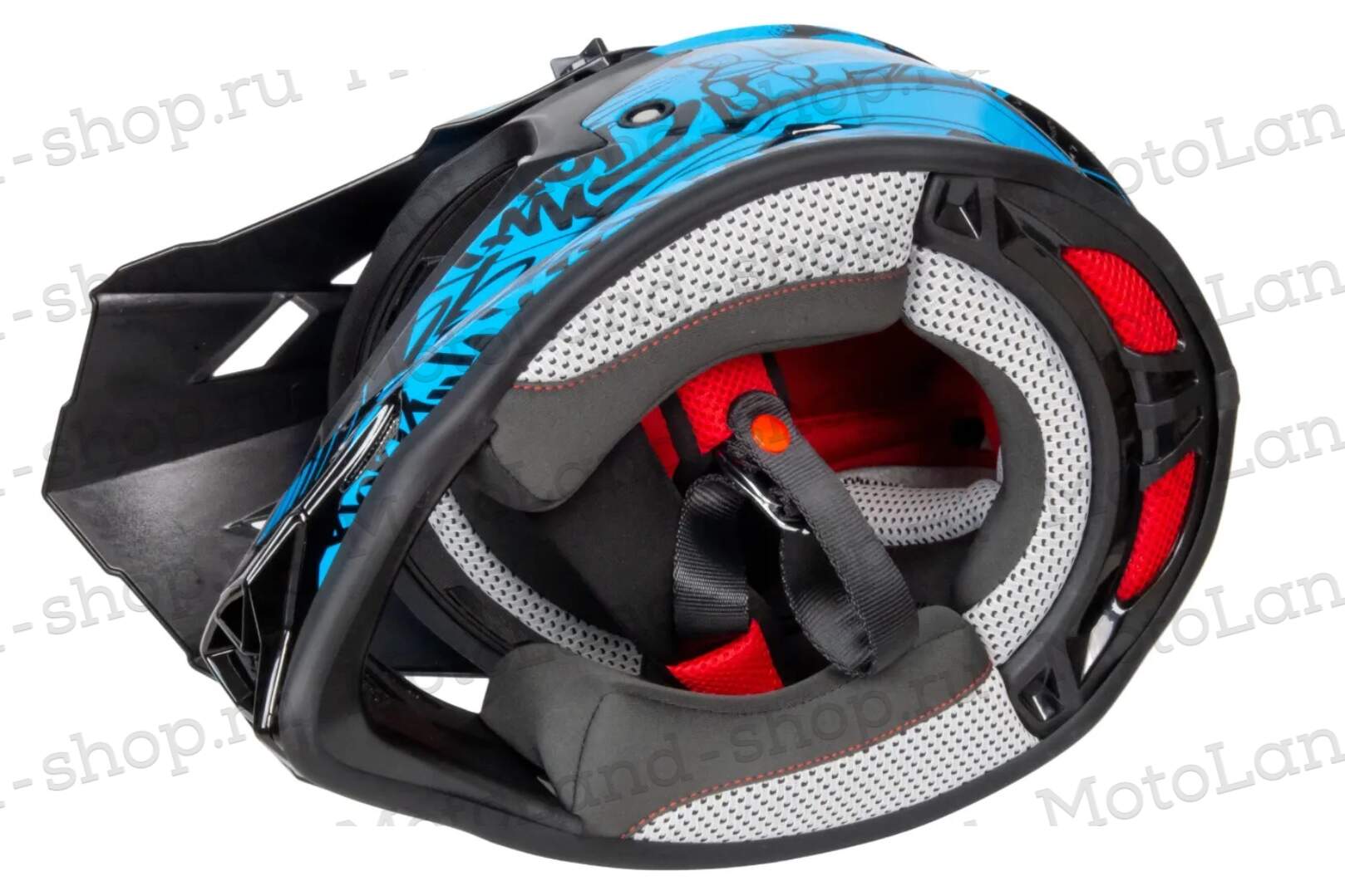 Шлем мото кроссовый GTX 632S №3 (S) BLACK / BLUE детский (49-50)