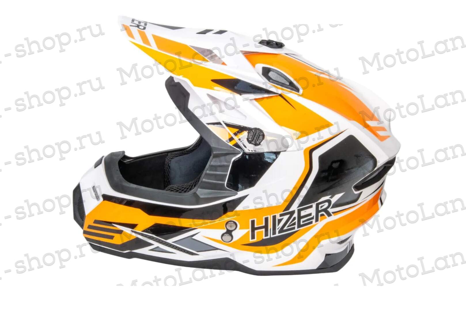 Шлем мото кроссовый HIZER J6801 №7 (L) neon yellow