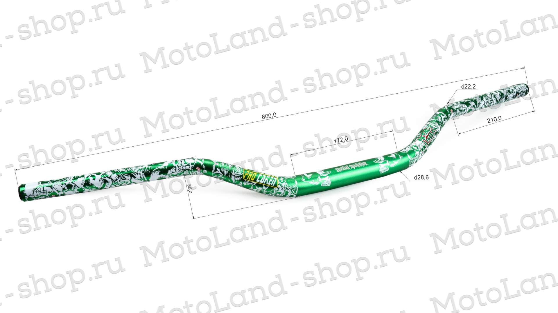 Руль 28мм №1 зеленый