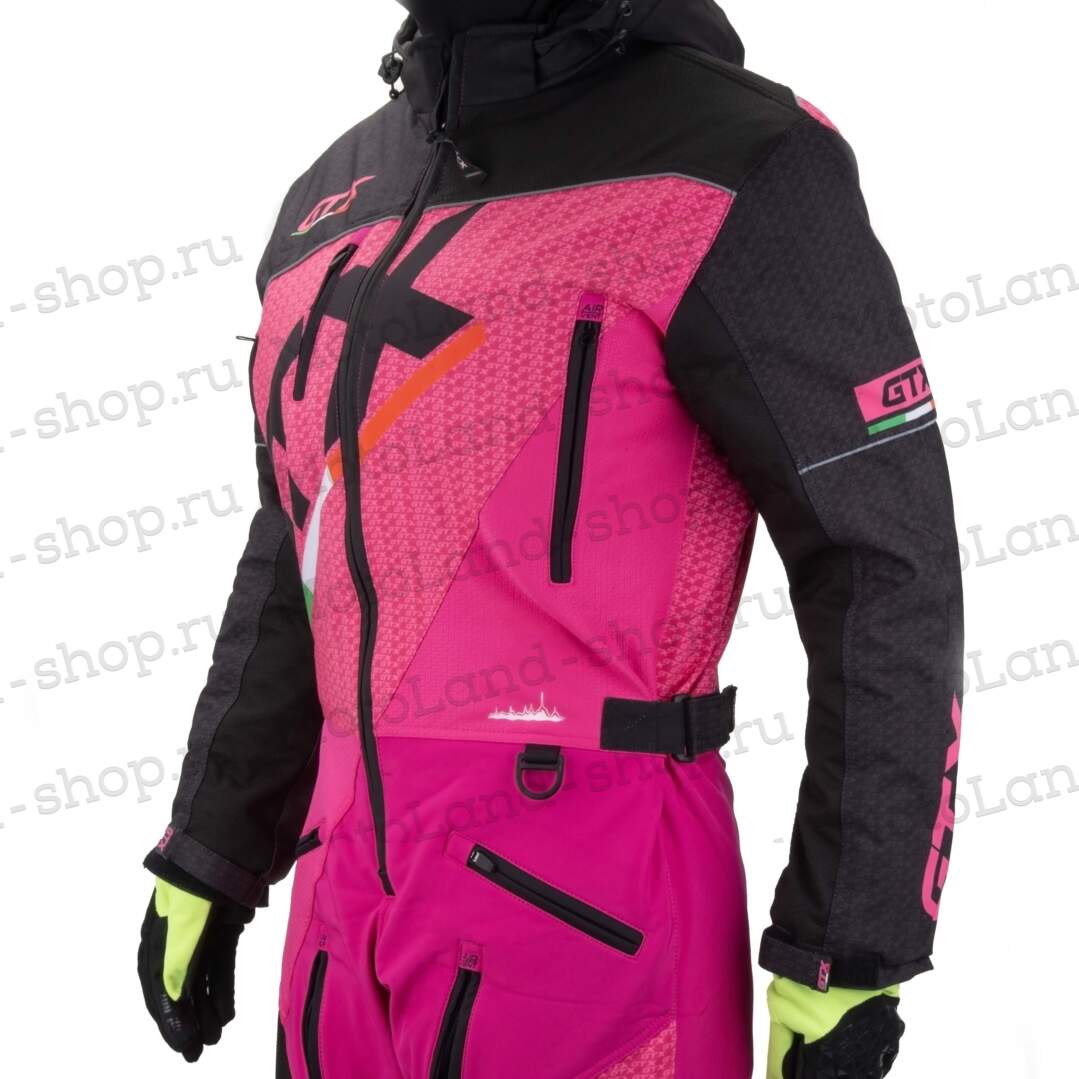 Комбинезон для снегохода (женский) GTX №5 black-pink (текстиль) (XL)