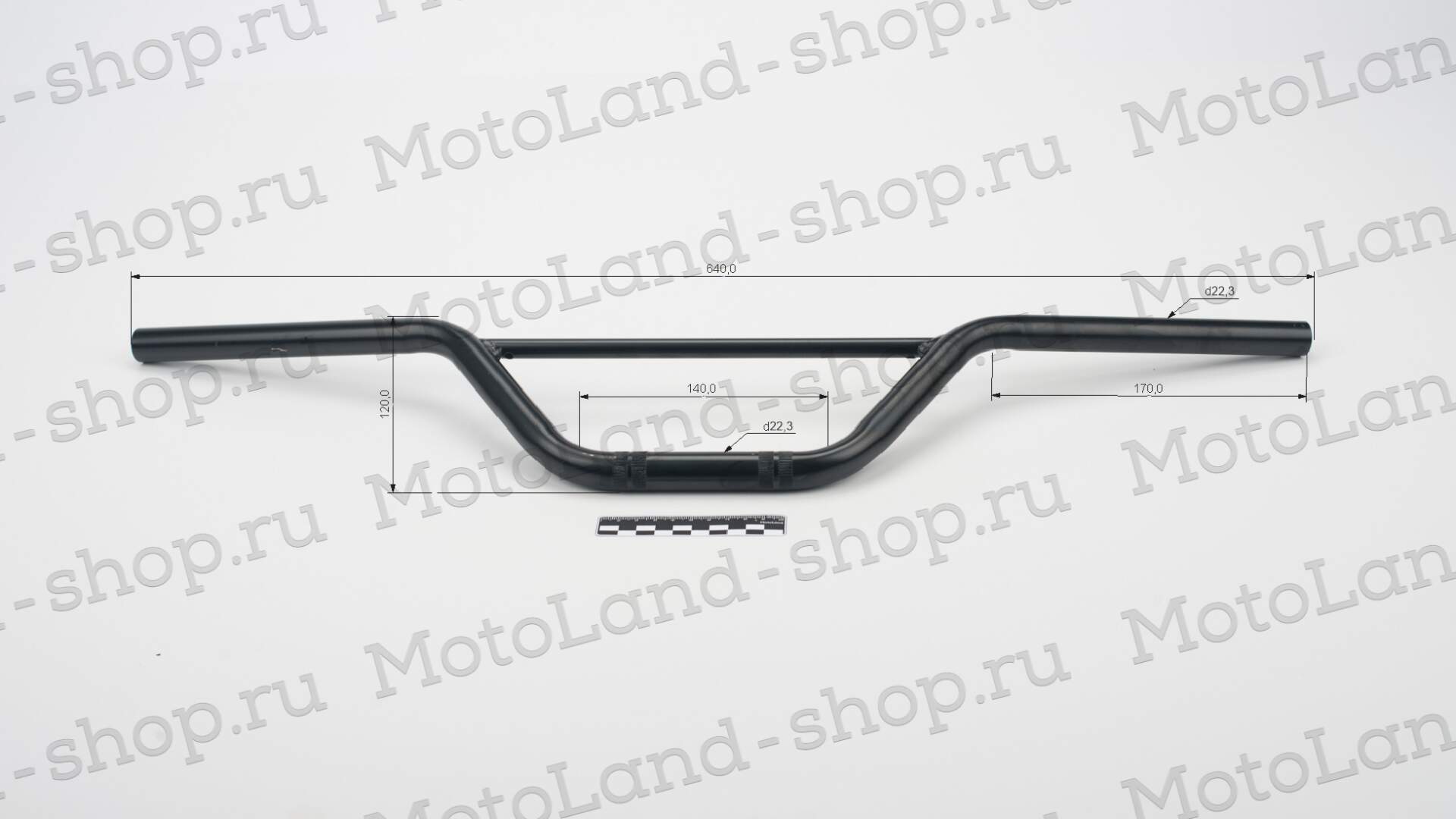 Руль 22мм №4 с перекладиной черный глянцевый