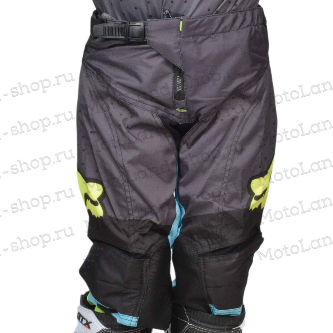 Штаны для мотокросса (детские) FOX №1 / Grey/Neon-Green (рост 145-155 см)