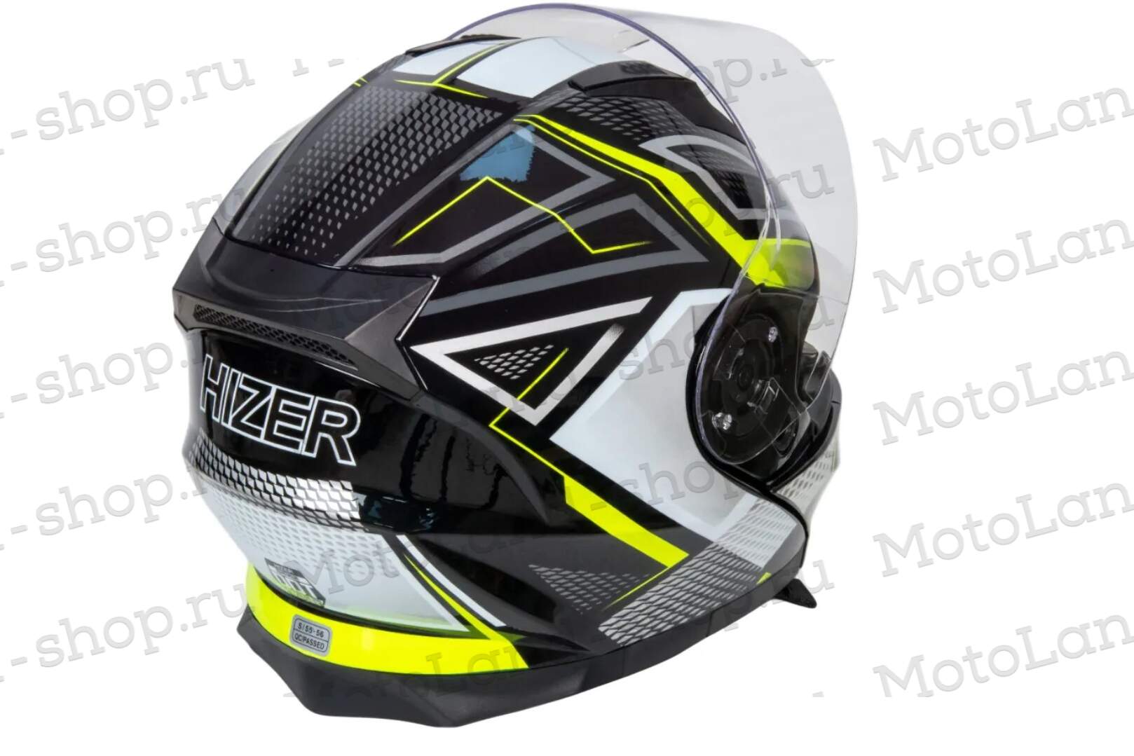 Шлем мото интеграл HIZER B5162 №3 (M)  black/lemon Шлем мото интеграл HIZER B5162 №3 (M)  black/lemon