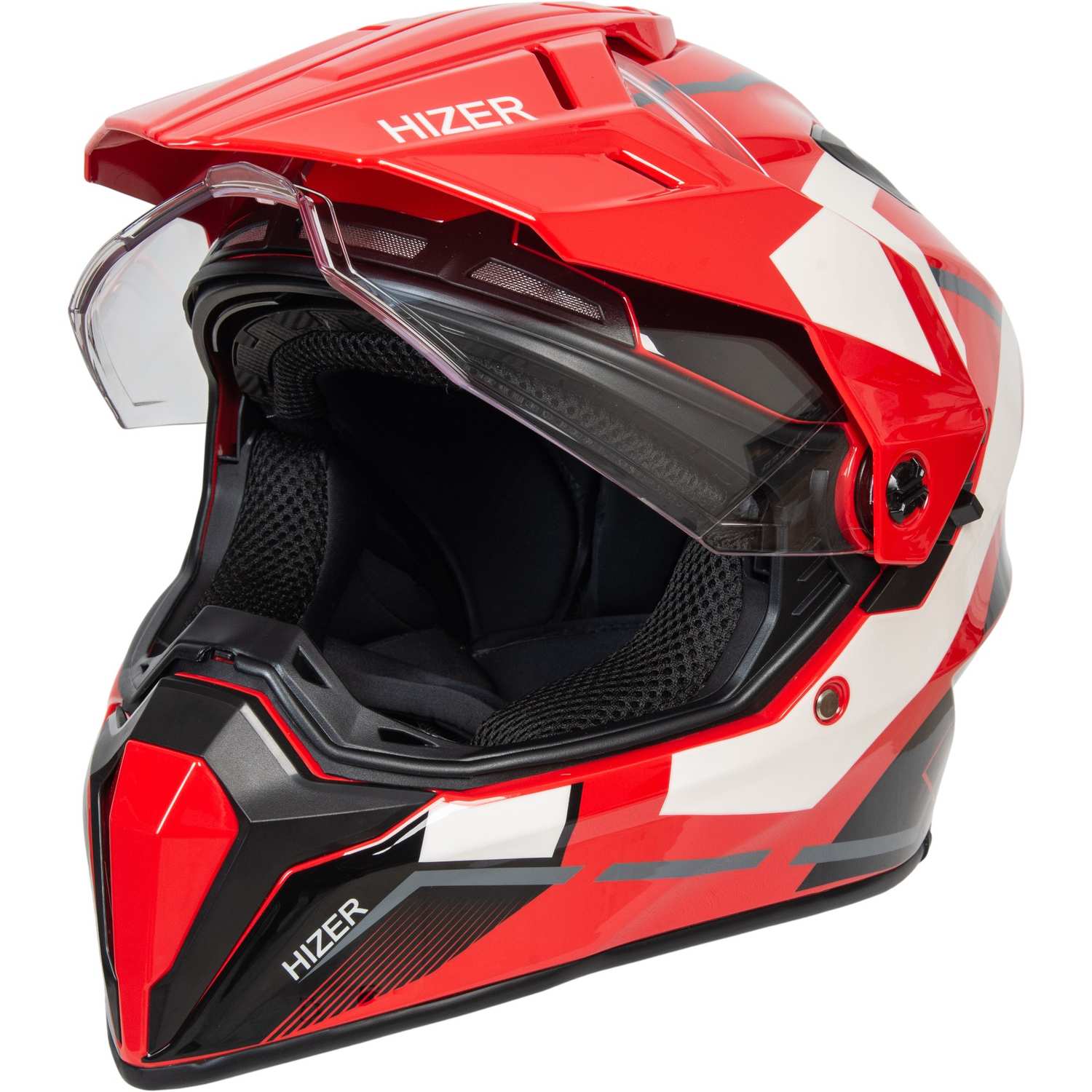 Шлем мото мотард HIZER J6808 №2 (M) red (2 визора)