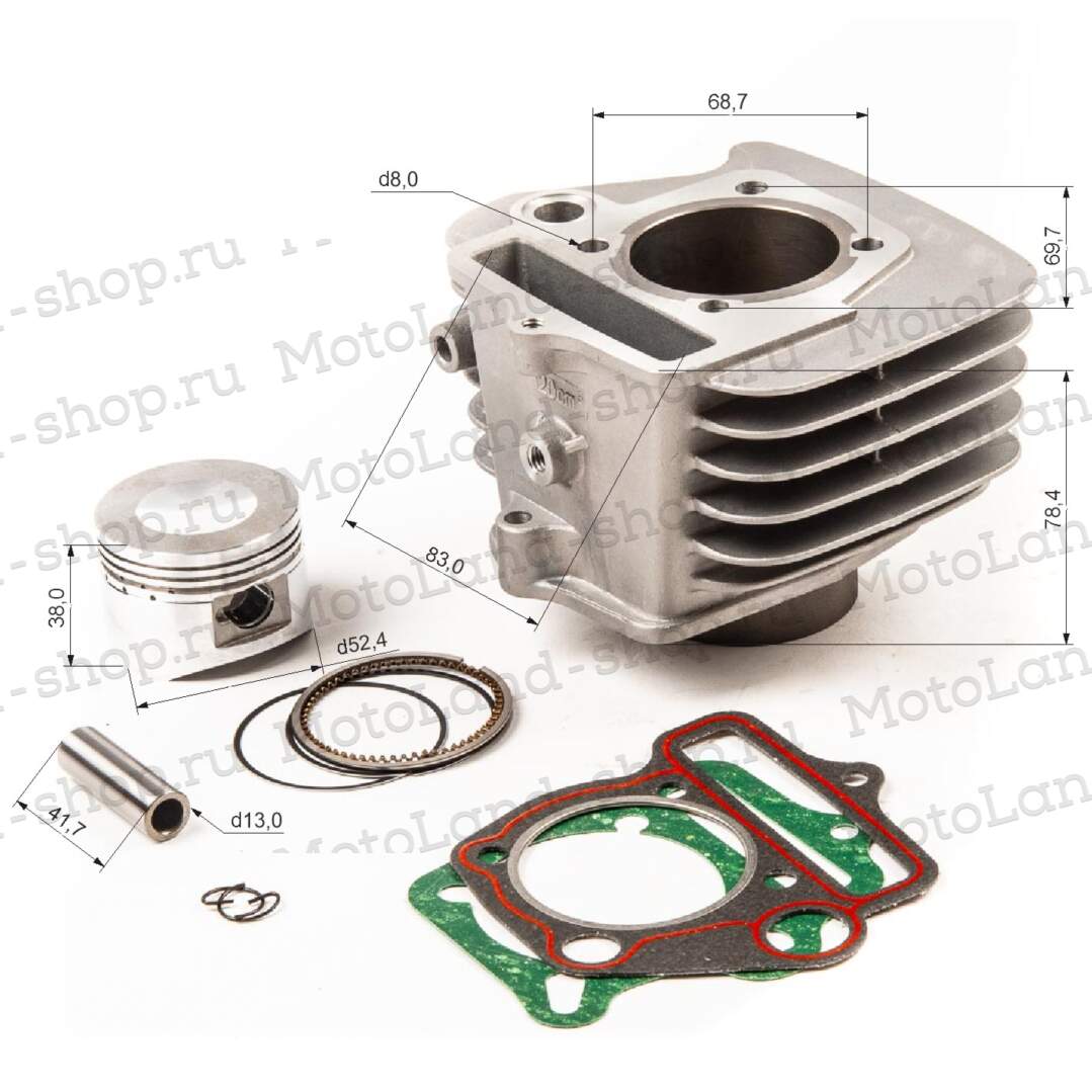 Цилиндро поршневая группа ( ЦПГ ) 152FMI 125см3 алюминиевая ZS