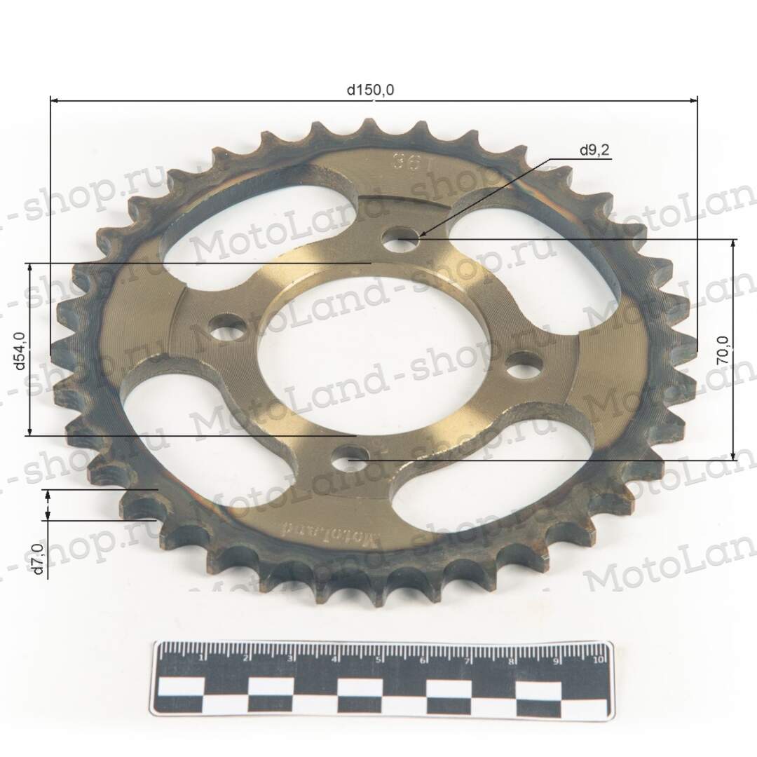 Венец, звезда ведомая (428-36) сталь, закаленные зубья Альфа/Дельта 4х70х54
