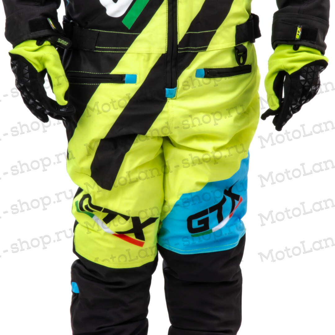 Комбинезон для снегохода (детский) GTX №6 blue-yellow (текстиль) (12Y)