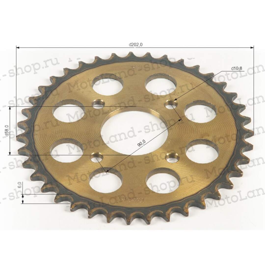 Венец, звезда ведомая (520-39) сталь, закаленные зубья CG/CB 4х90х58