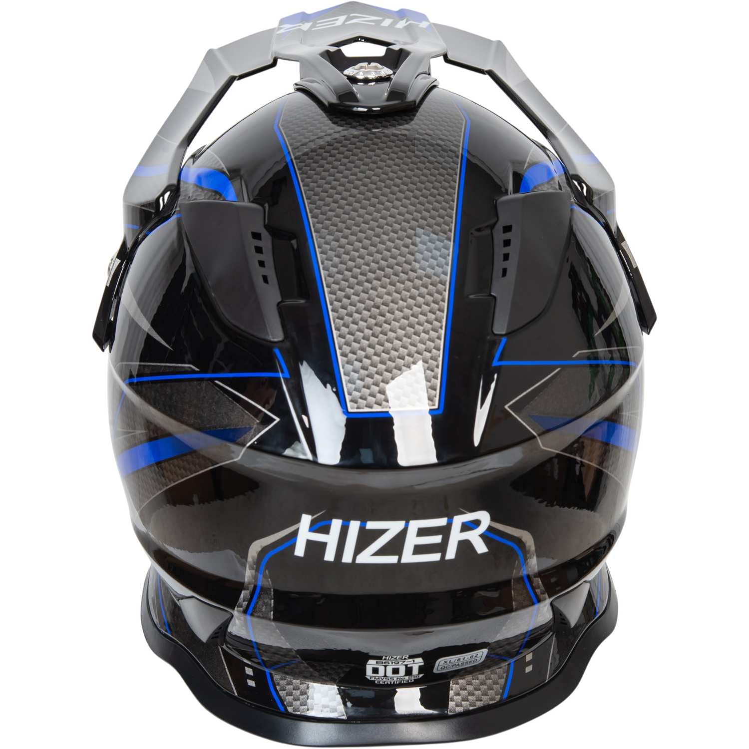 Шлем мото мотард HIZER B6197-1 №6 (S) black/blue
