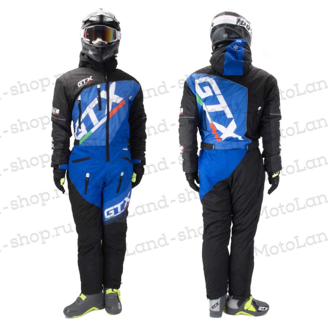 Комбинезон для снегохода GTX №1 black-blue (текстиль) (XXXL)