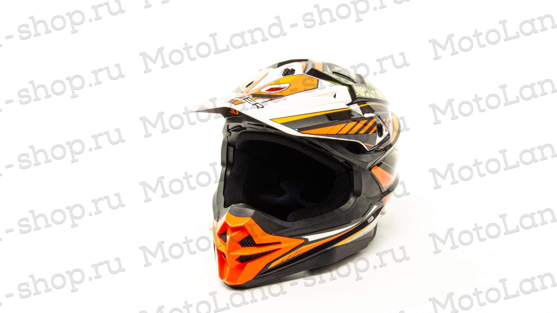 Шлем мото кроссовый HIZER J6803 №5 (M) BLACK/GREEN/ORANGE