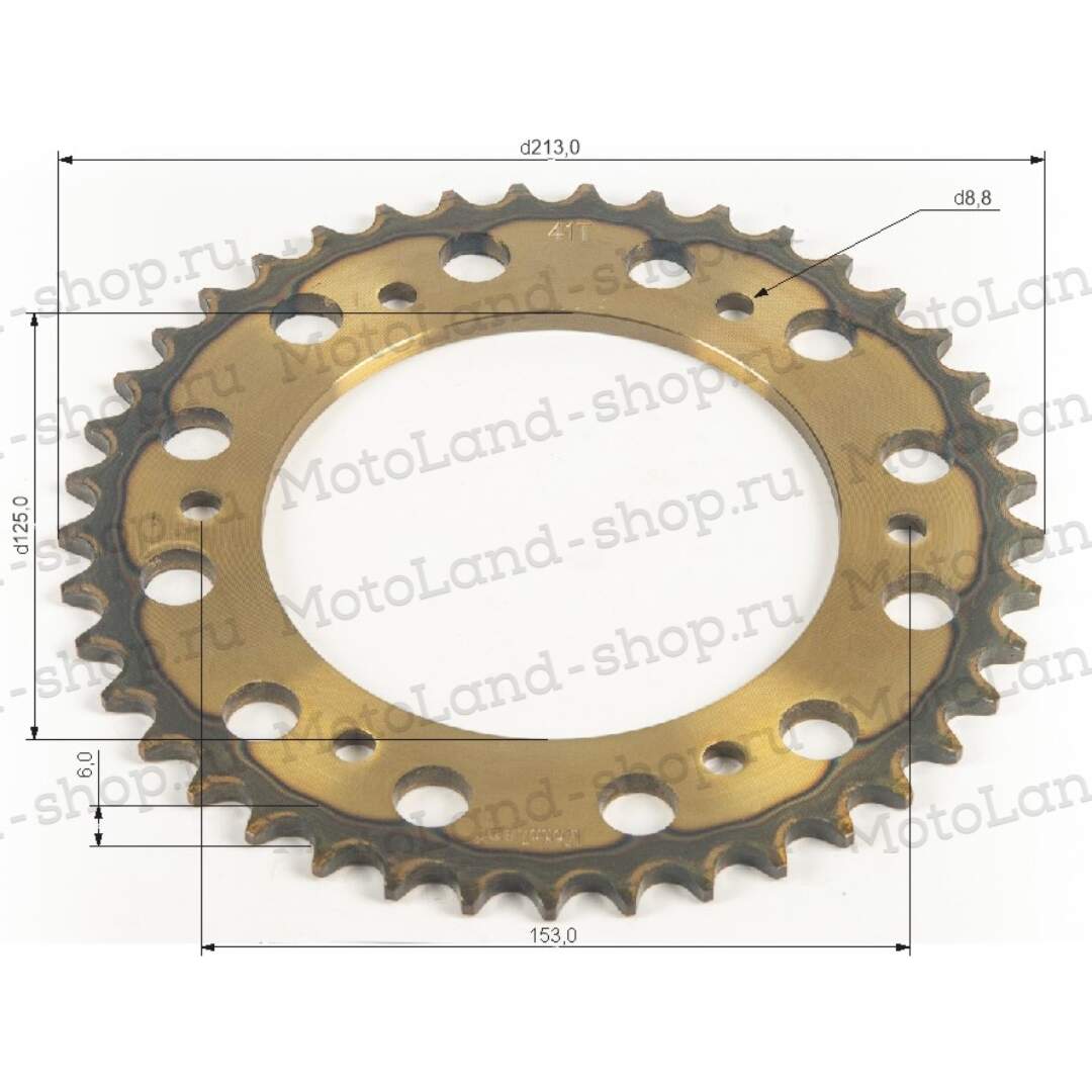 Венец, звезда ведомая (520-41) сталь, закаленные зубья Кросс 250-450 6х153х125