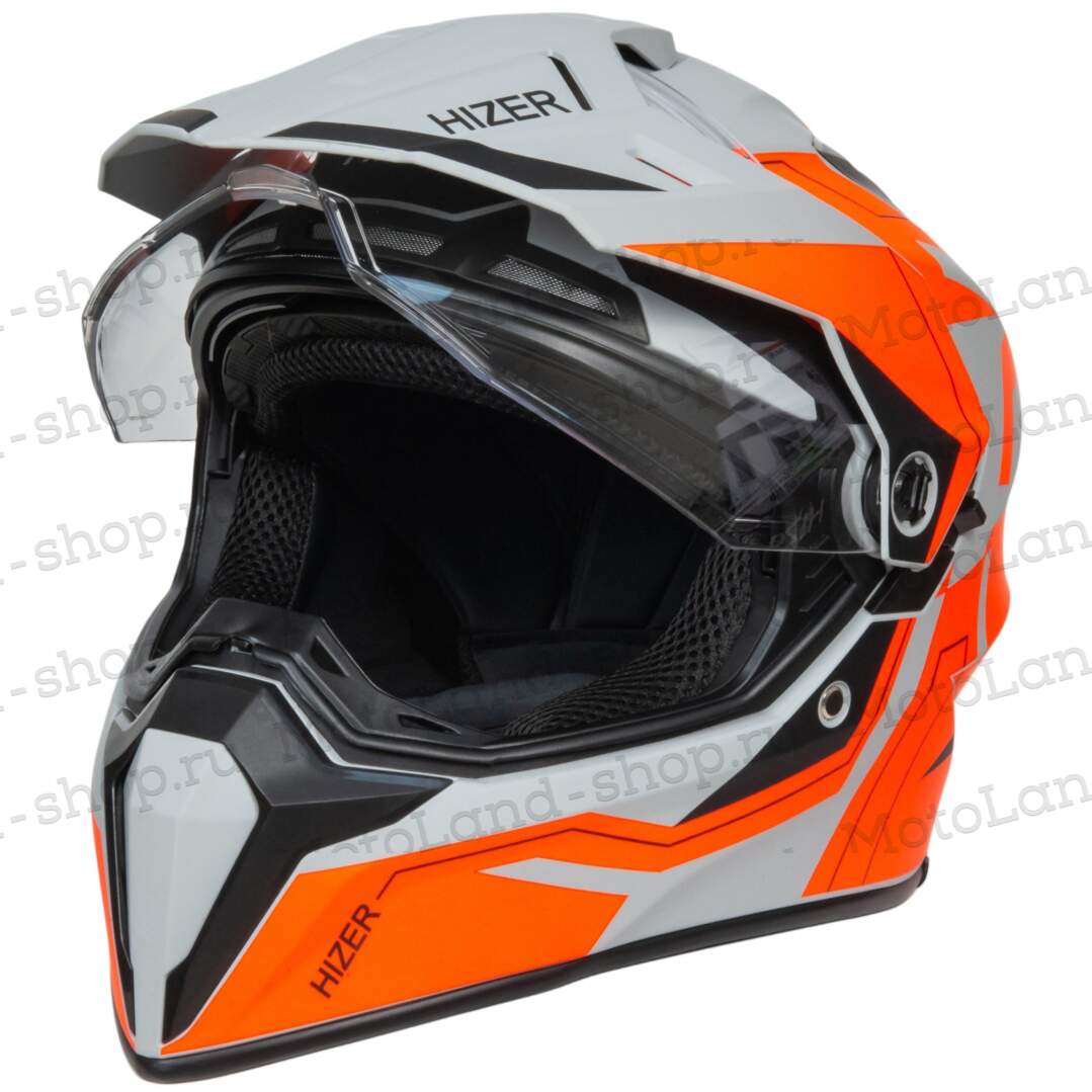 Шлем мото мотард HIZER J6808 №1 (L) matte grey