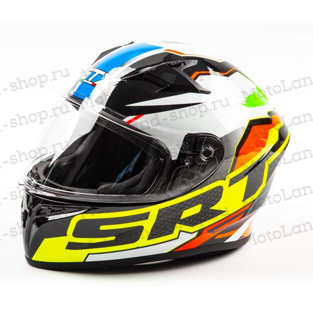 Шлем мото интеграл GTX 578 №2 (M) BLACK/ ORANGE GREEN