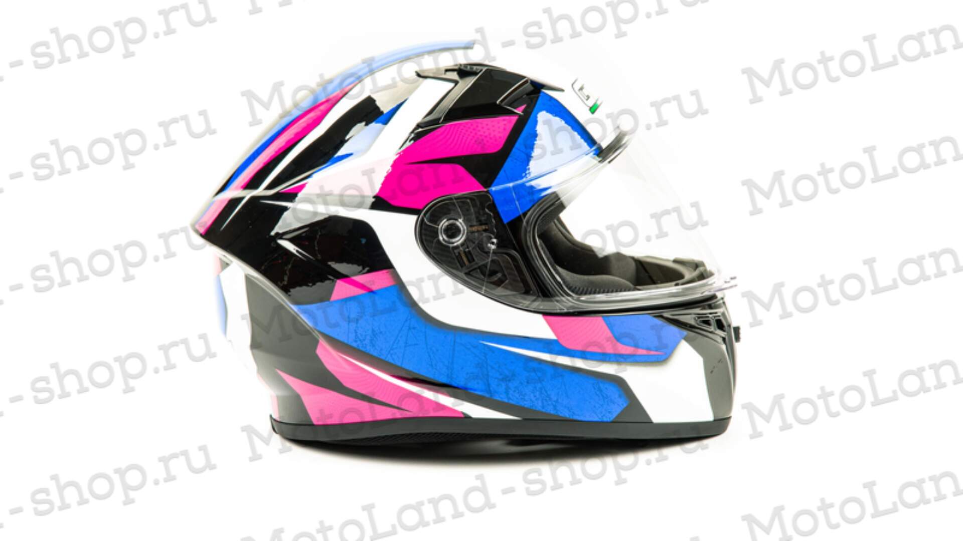 Шлем мото интеграл GTX 578 №3 (L) BLACK/PINK BLUE WHITE