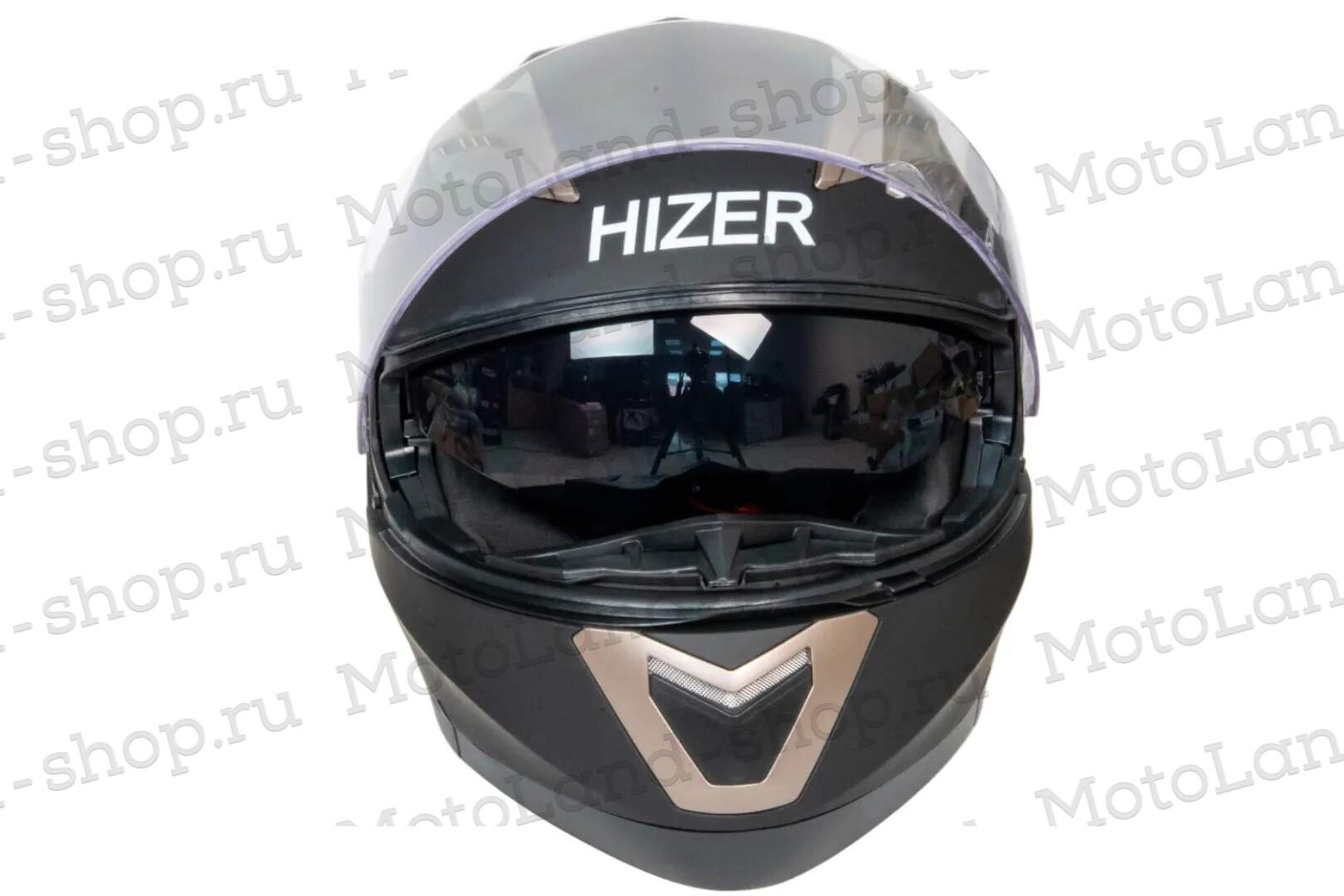 Шлем мото модуляр HIZER 625 №1 (L) matt black (2 визора)