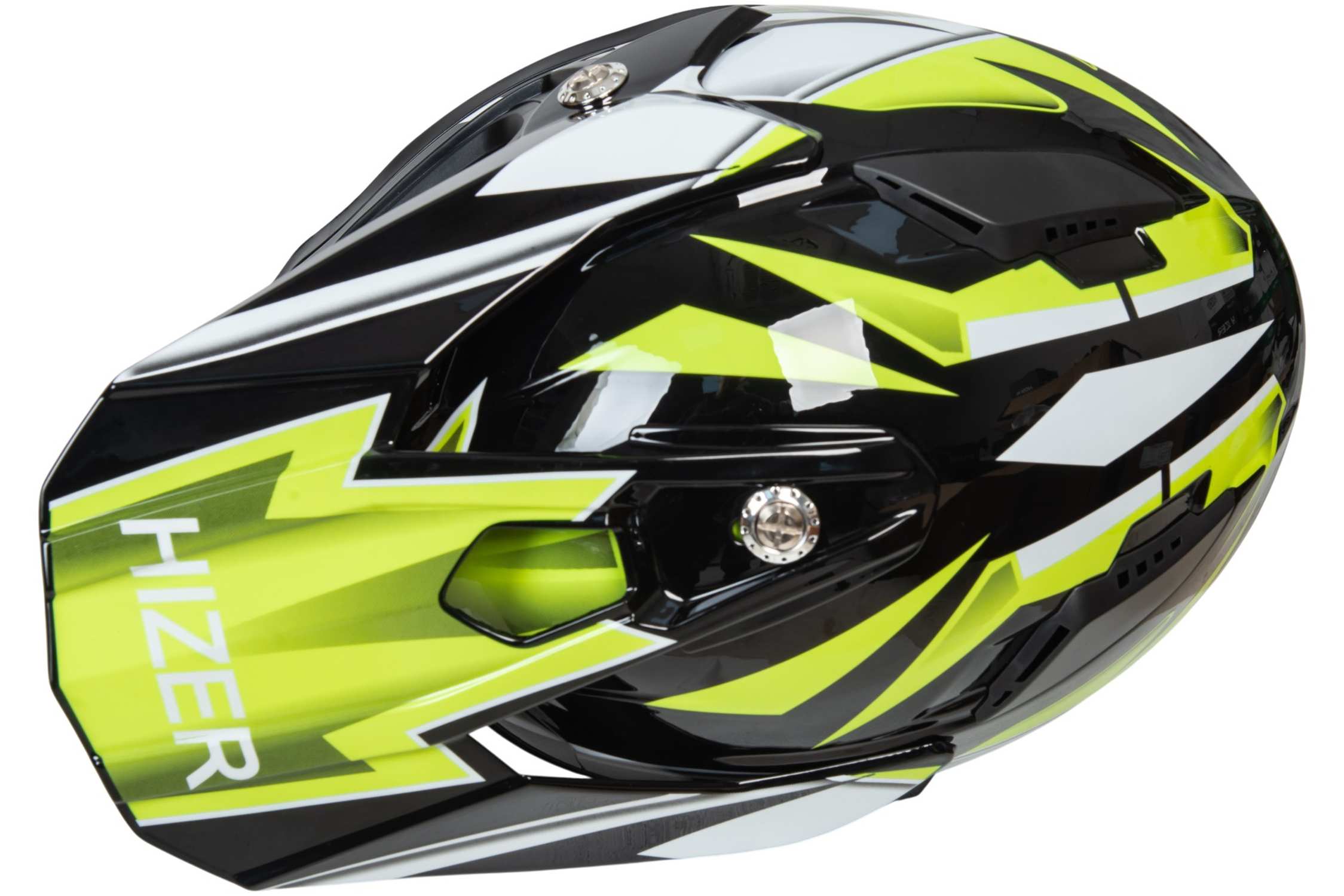 Шлем мото кроссовый HIZER B6197 №5 (S) black/yellow/white