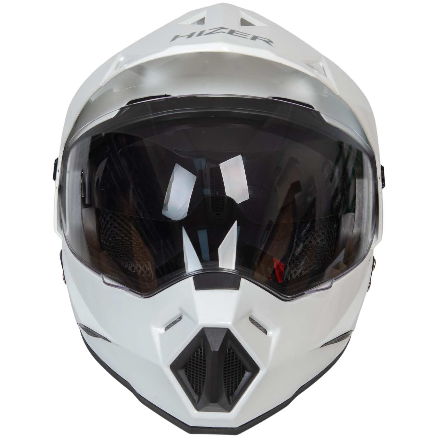 Шлем мото мотард HIZER J6802 №2 (L) white (2 визора)