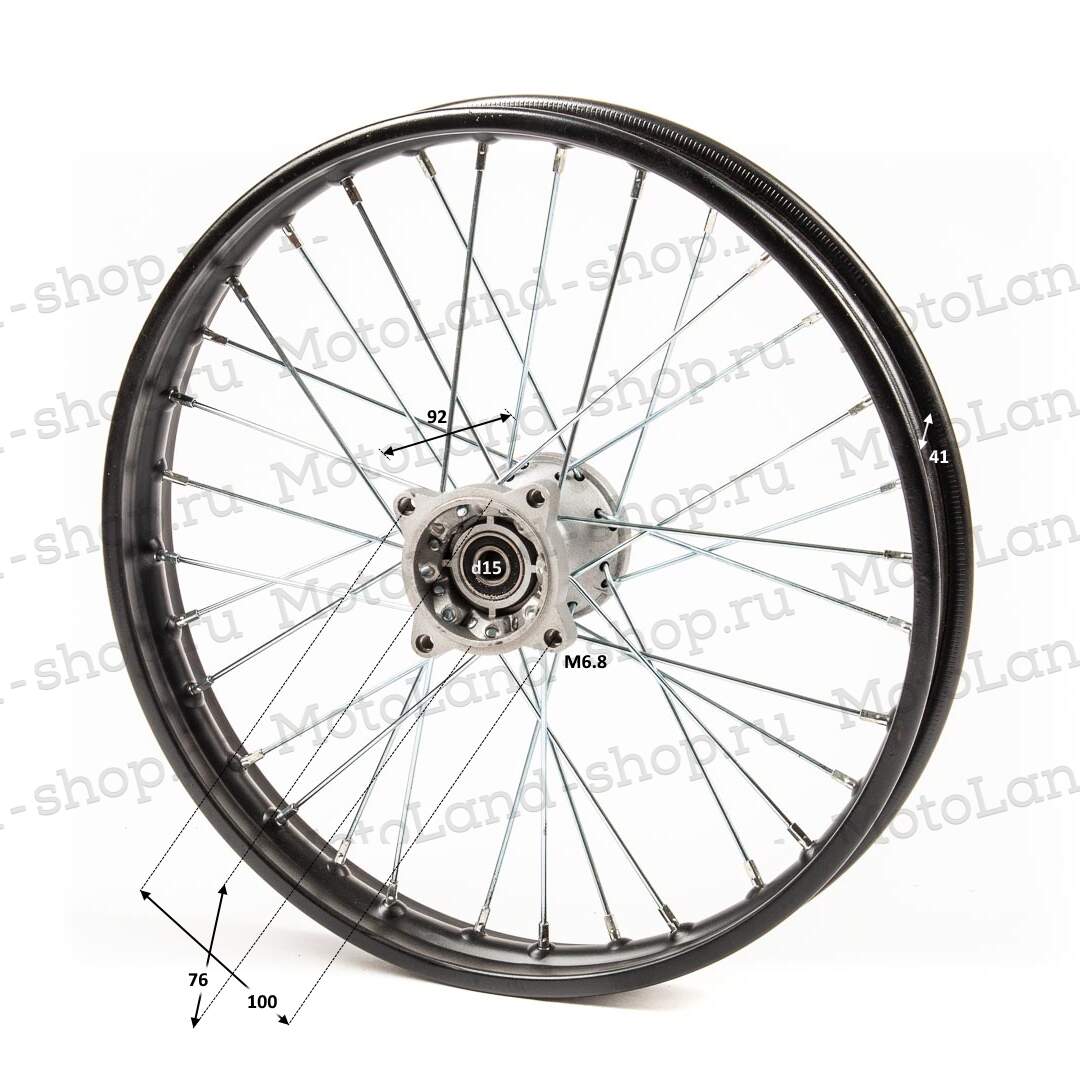 Обод передний 17" (1,60-R17 d=15mm) сталь/черный