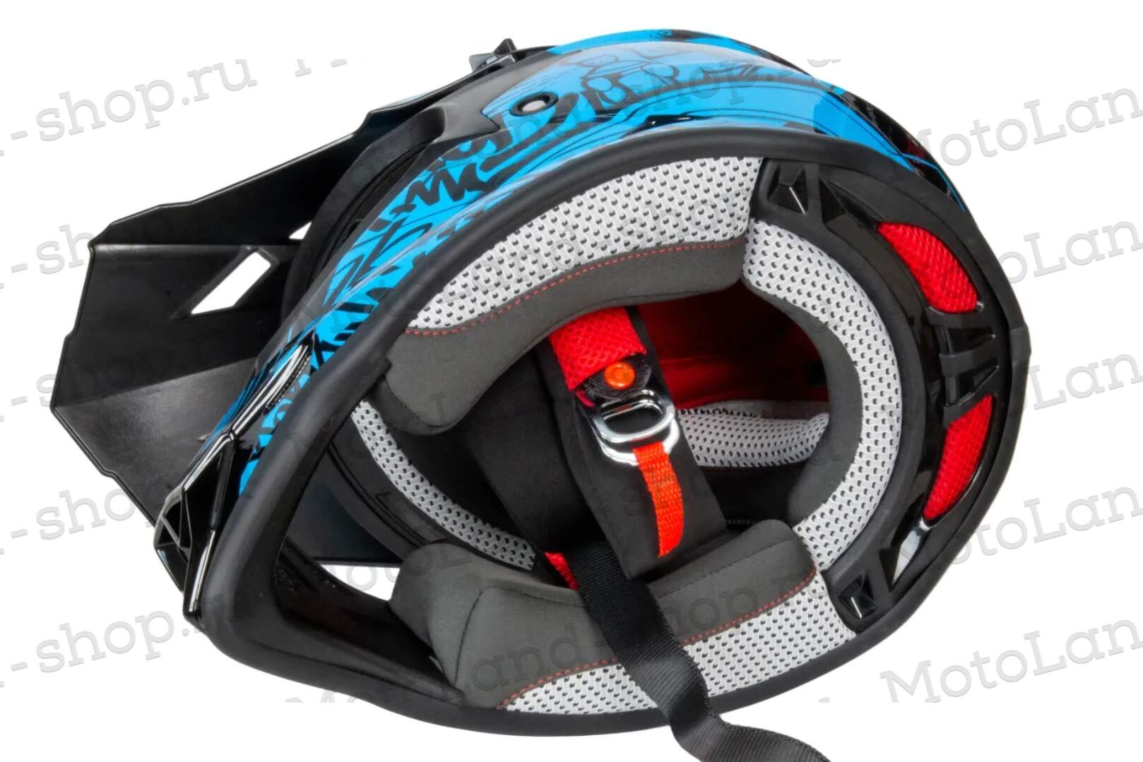 Шлем мото кроссовый GTX 632S №3 (S) BLACK / BLUE детский (49-50)