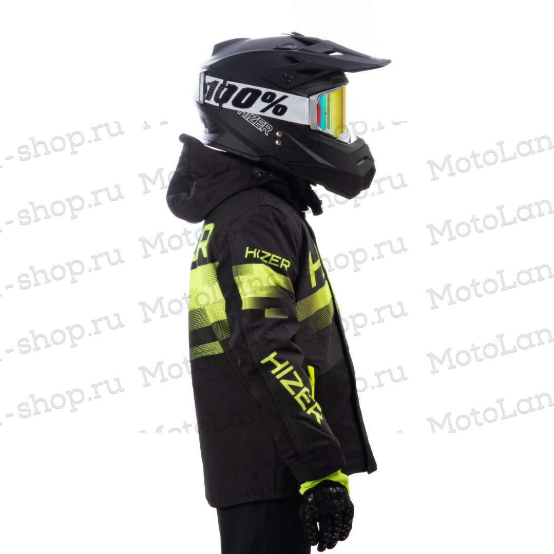 Куртка для снегохода (детская) HIZER №4 black-yellow (текстиль) (12Y)