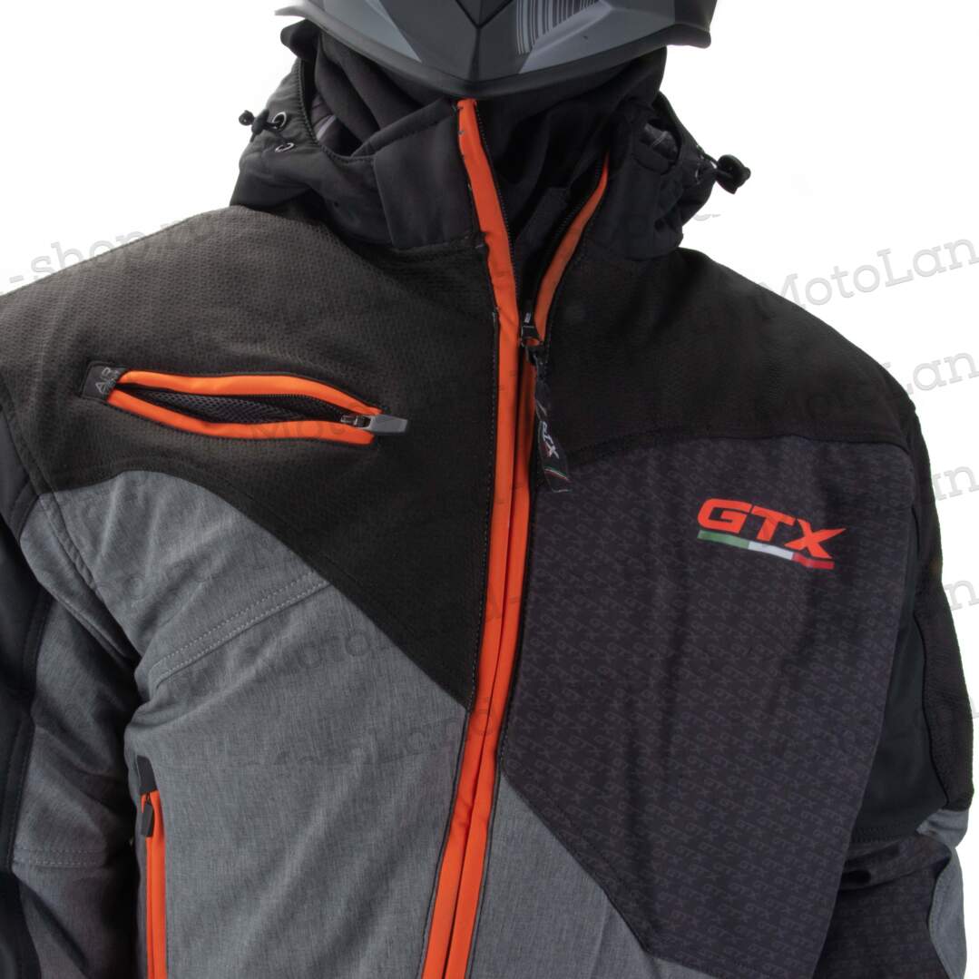 Комбинезон для снегохода GTX №3 black-orange (текстиль) (M)