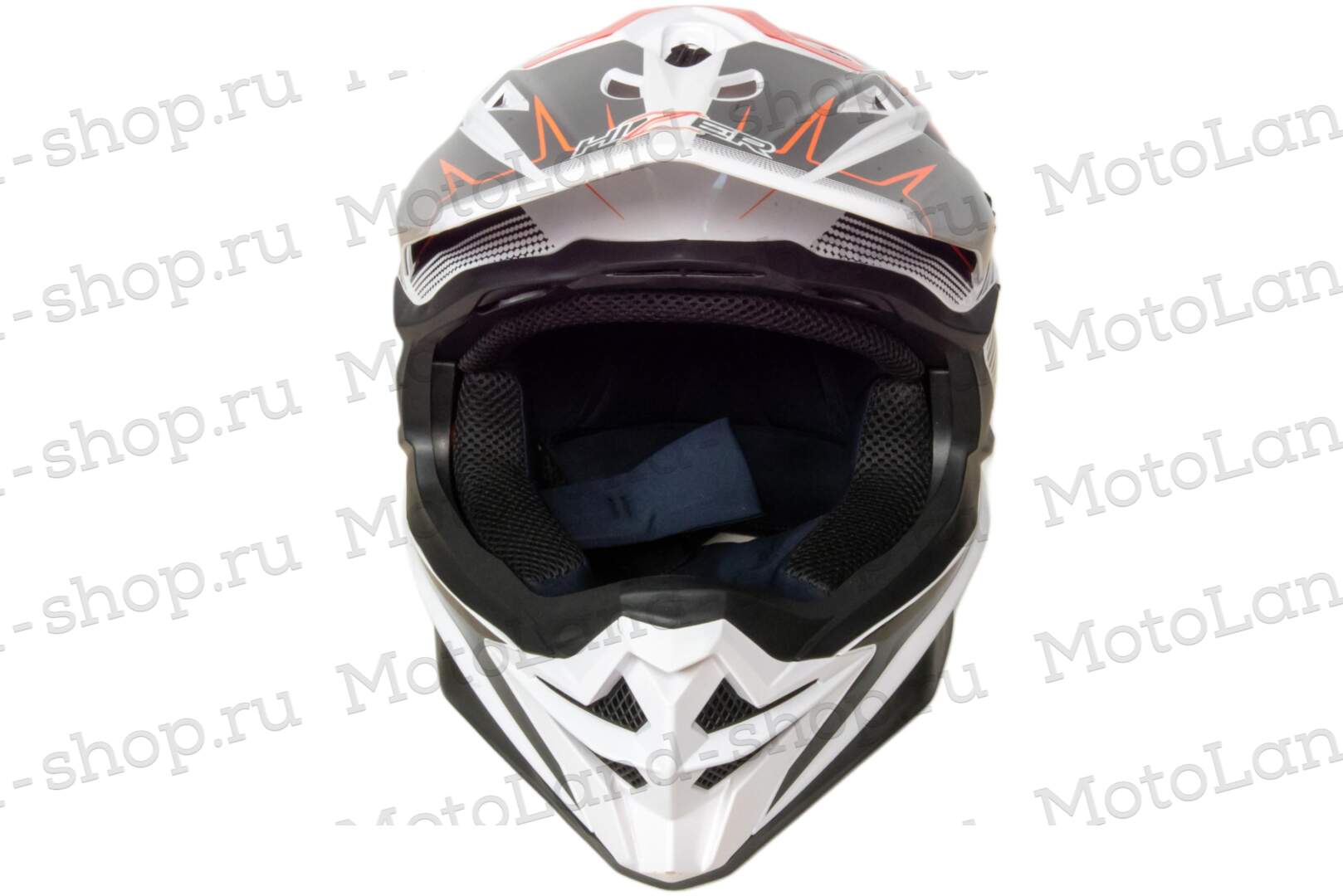 Шлем мото кроссовый HIZER J6803 №1 (L) WHITE/ORANGE Шлем мото кроссовый HIZER J6803 №1 (L) WHITE/ORANGE
