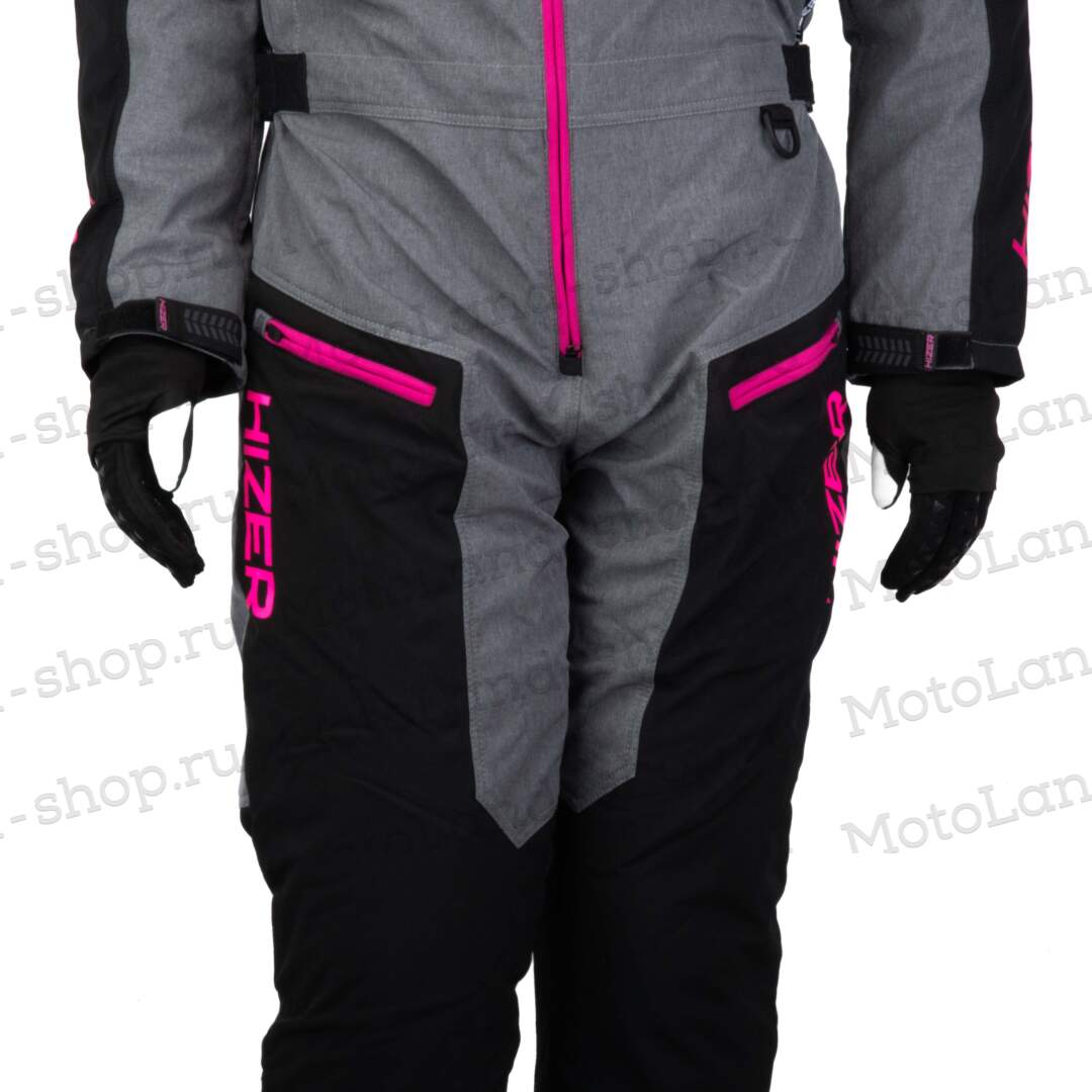 Комбинезон для снегохода (женский) HIZER №4 black-gray (текстиль) (M)