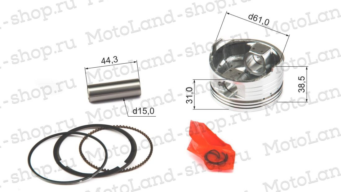 Поршень в сборе d=61mm 161QMK 200см3 с реверсом