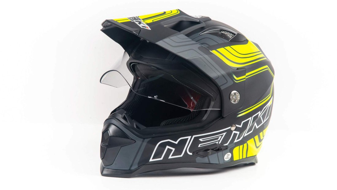 Шлем мото NENKI 313 (XL) #1 matt/black/yellow