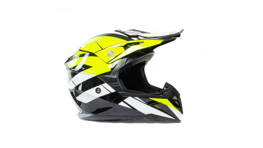 Шлем мото кроссовый HIZER 915 #7 (M) neon/yellow/white