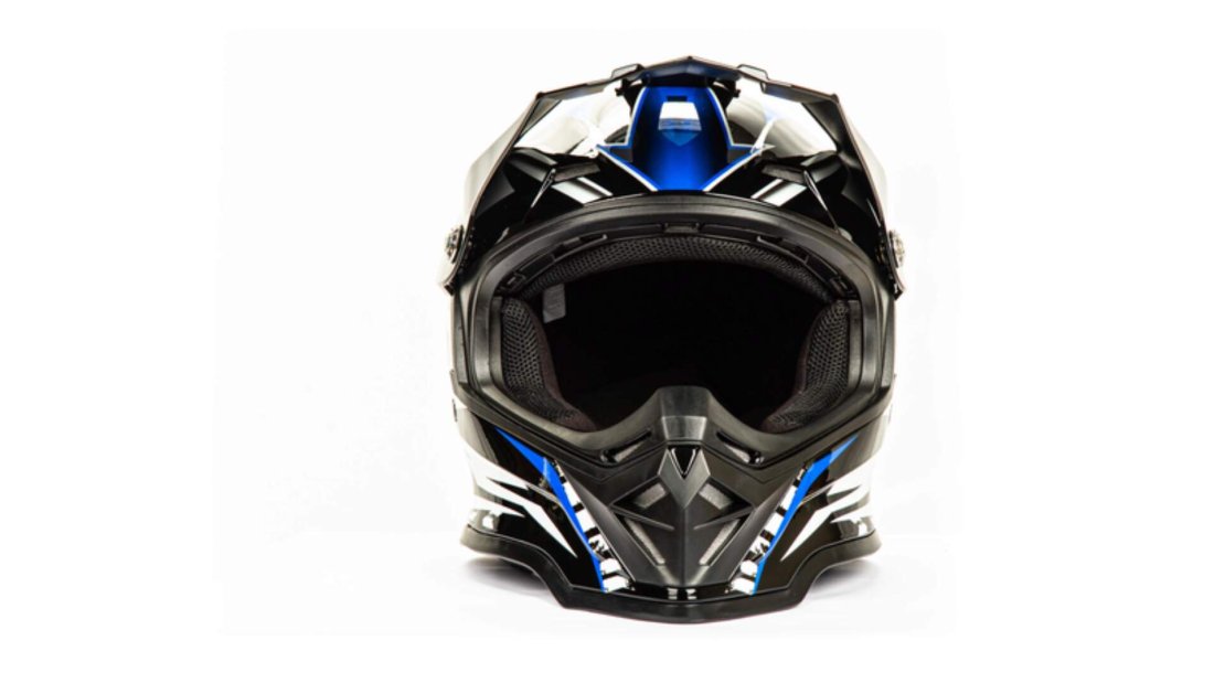 Шлем мото кроссовый HIZER B6197 #4 (S) black/blue/white