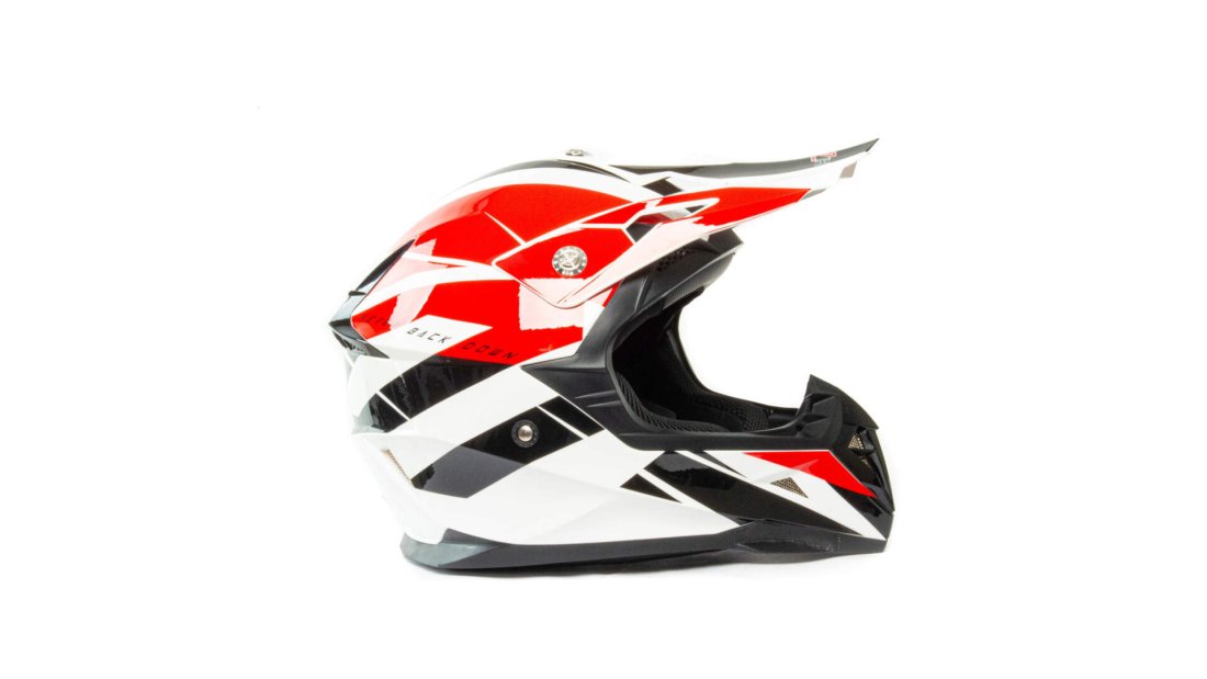Шлем мото кроссовый HIZER 915 #9 (S) white/red/black