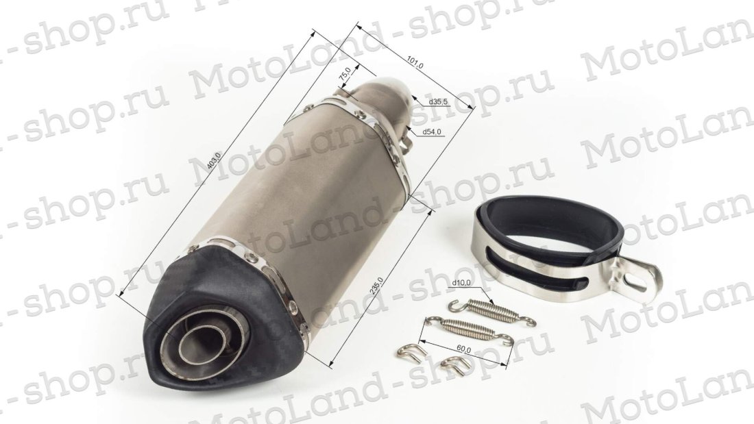 Глушитель AKRAPOVIC  #6 шестигранный титан