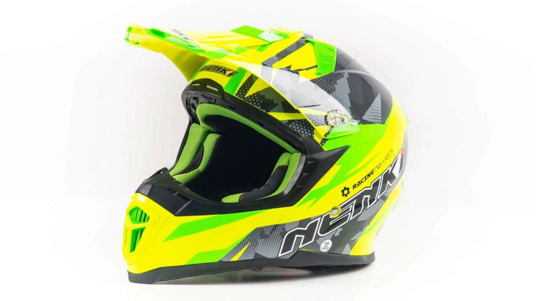 Шлем мото NENKI 316 (S) #1 yellow/green/black