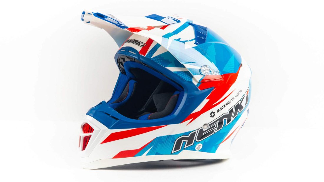 Шлем мото NENKI 316 (XL) #2 white/blue/red