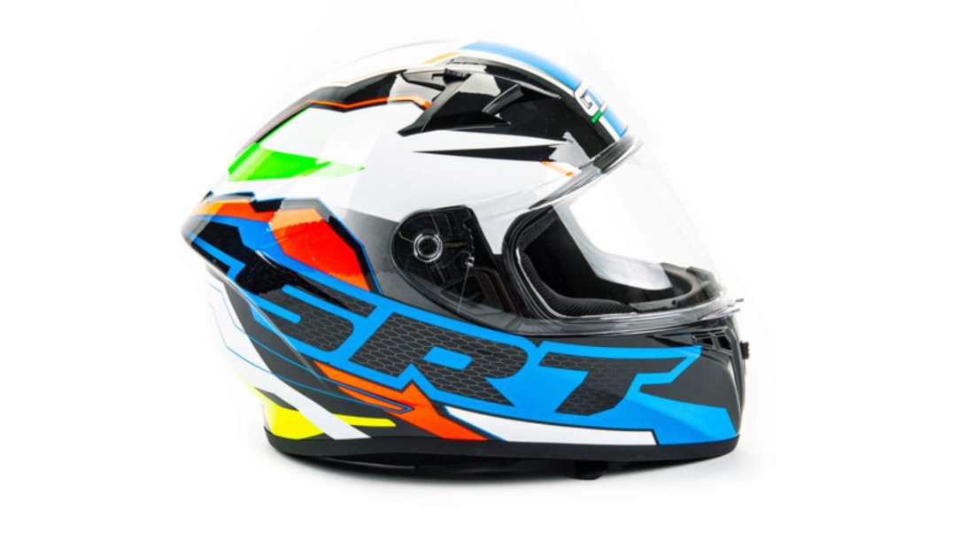 Шлем мото интеграл GTX 578 #2 (S) BLACK/ ORANGE GREEN