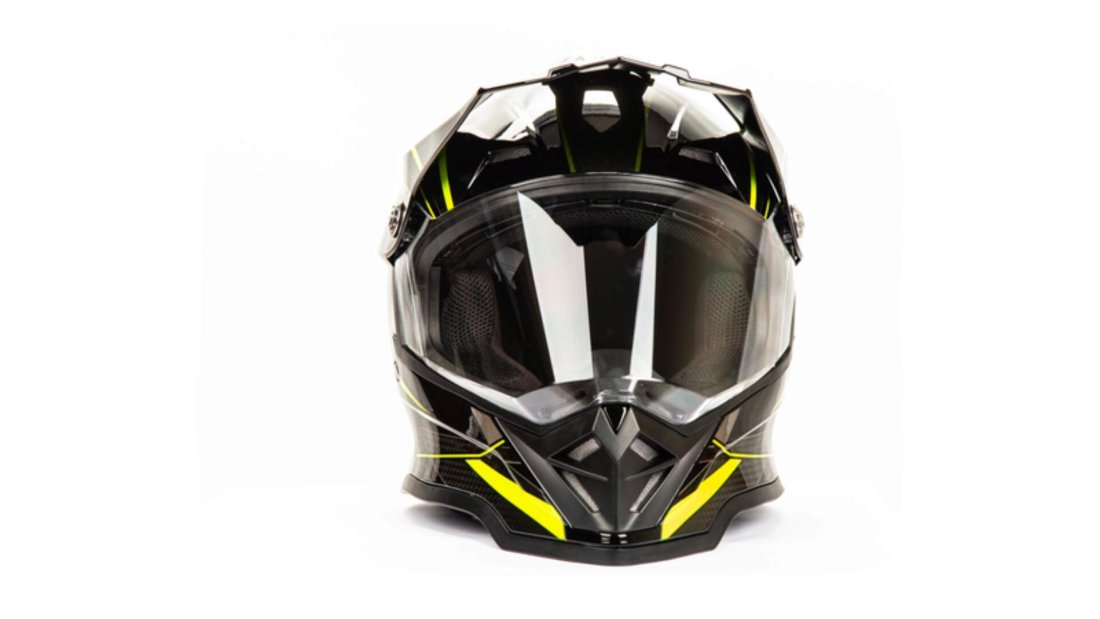 Шлем мото мотард HIZER B6197-1 #4 (XL) black/yellow
