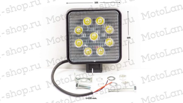 Фара 27w 9x3w LED квадратная