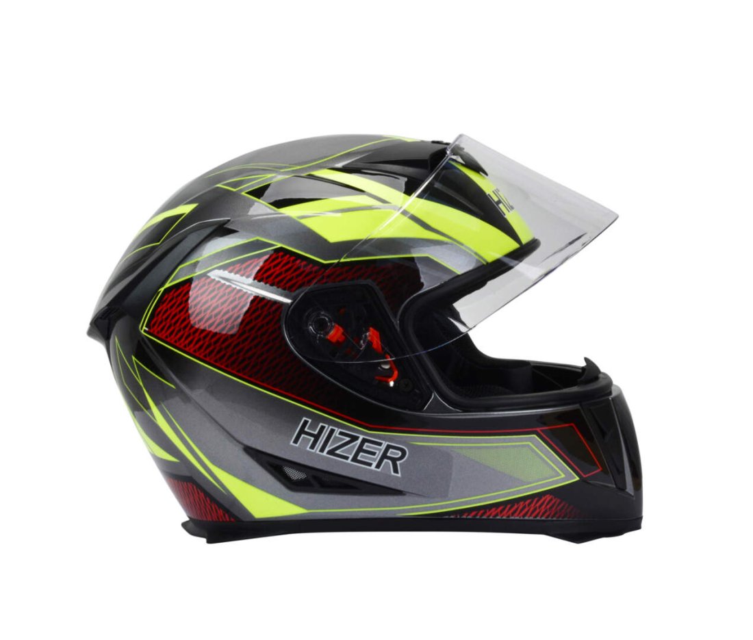 Шлем мото интеграл HIZER J5311 #4 (S)  gray/neon yellow