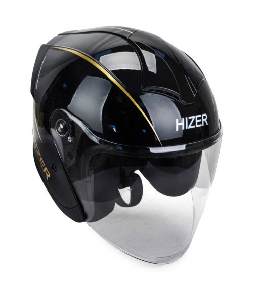 Шлем мото открытый HIZER 250 #1 (S) black