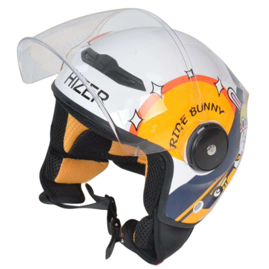 Шлем мото открытый HIZER J511 #1 yellow/black (M)